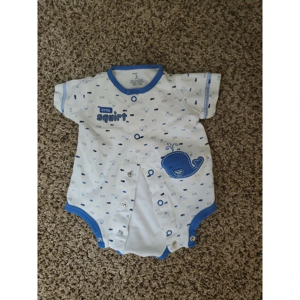 boy's Carter's Little Squirt one piece 3 month whale